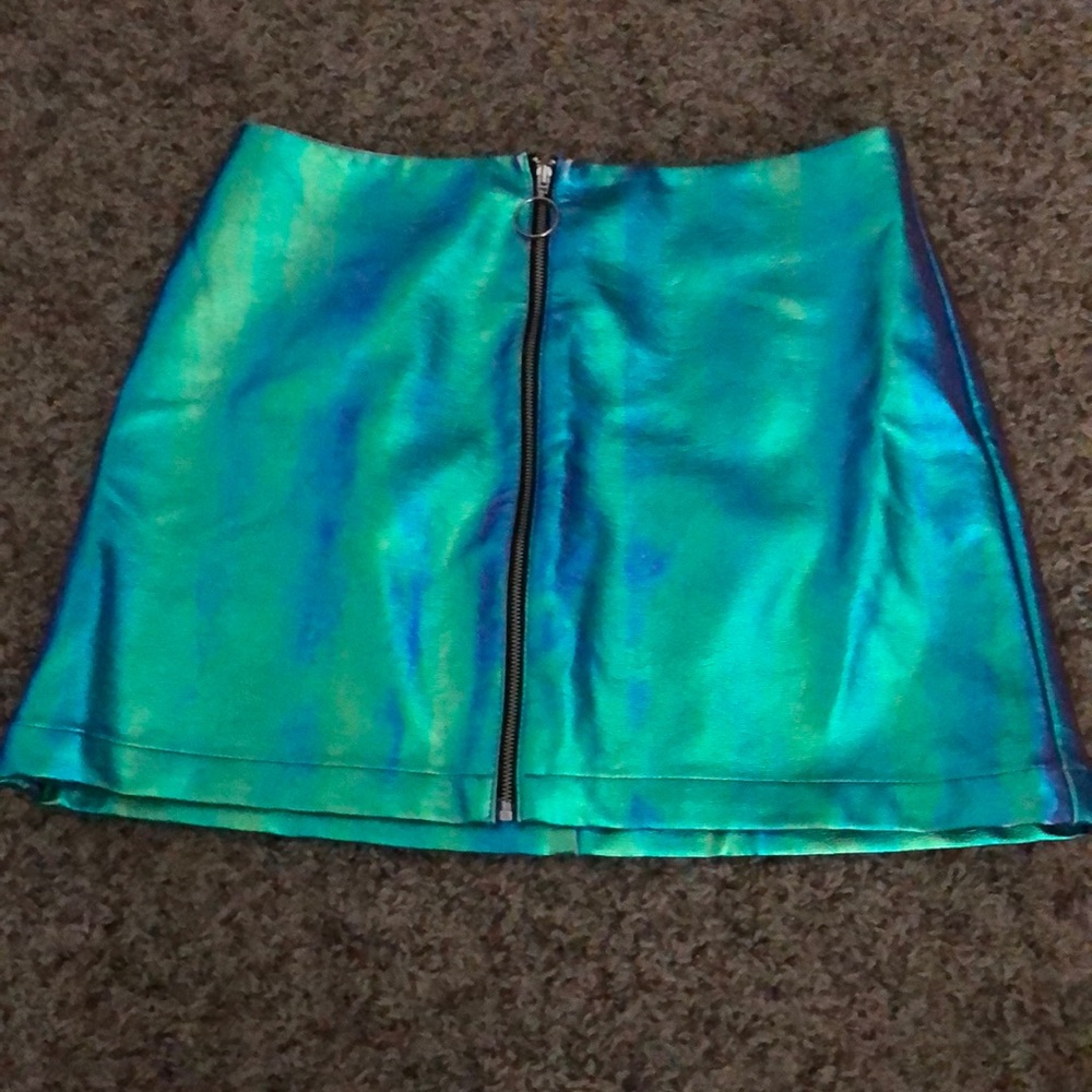 WORN ONCE !!!! Holographic Skirt